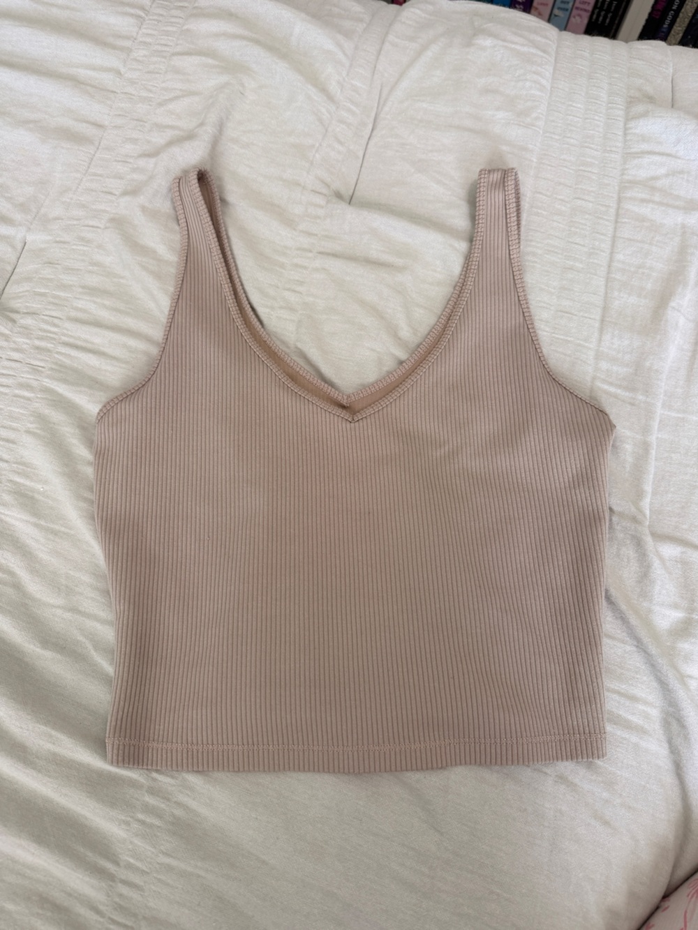 Hollister Ribbed V-Neck Tank Top - Dusty Blush